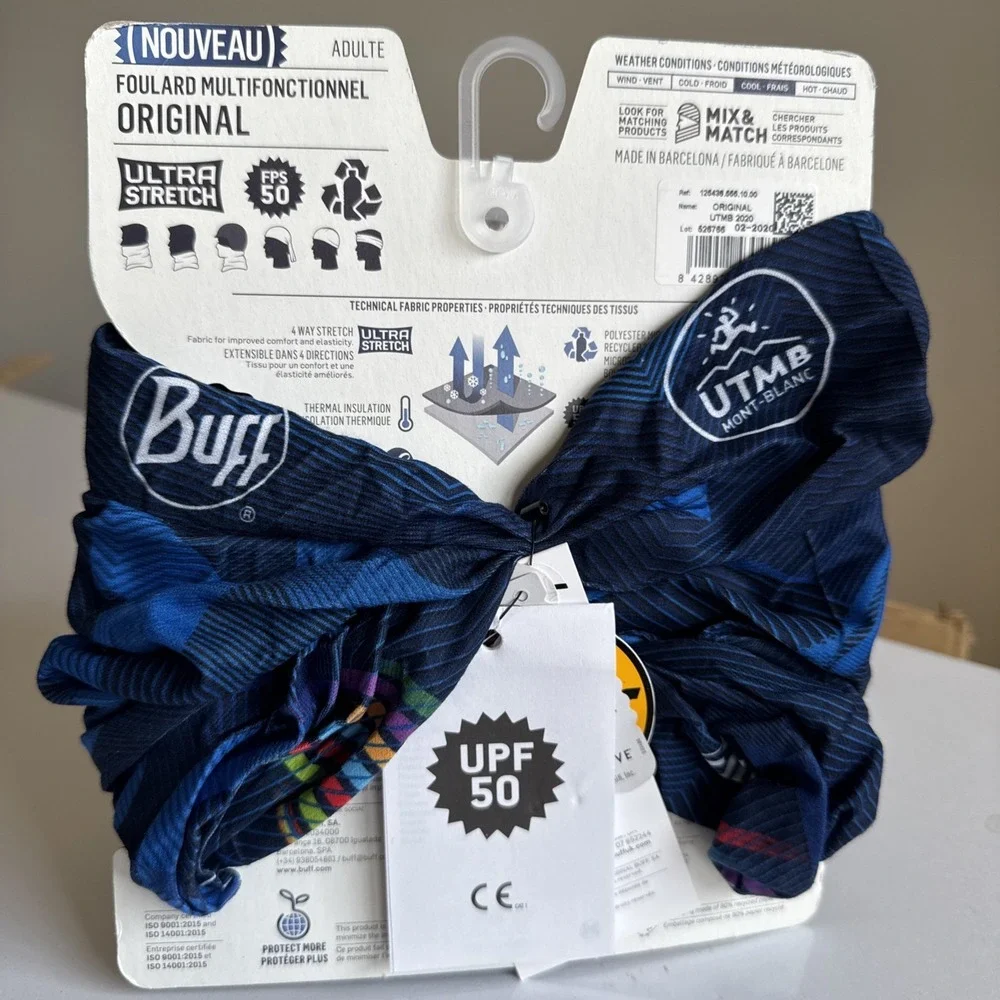 2020 UTMB Mont-Blanc Buff Neck Gaiter Adult OS Blue Multifunctional Headwear